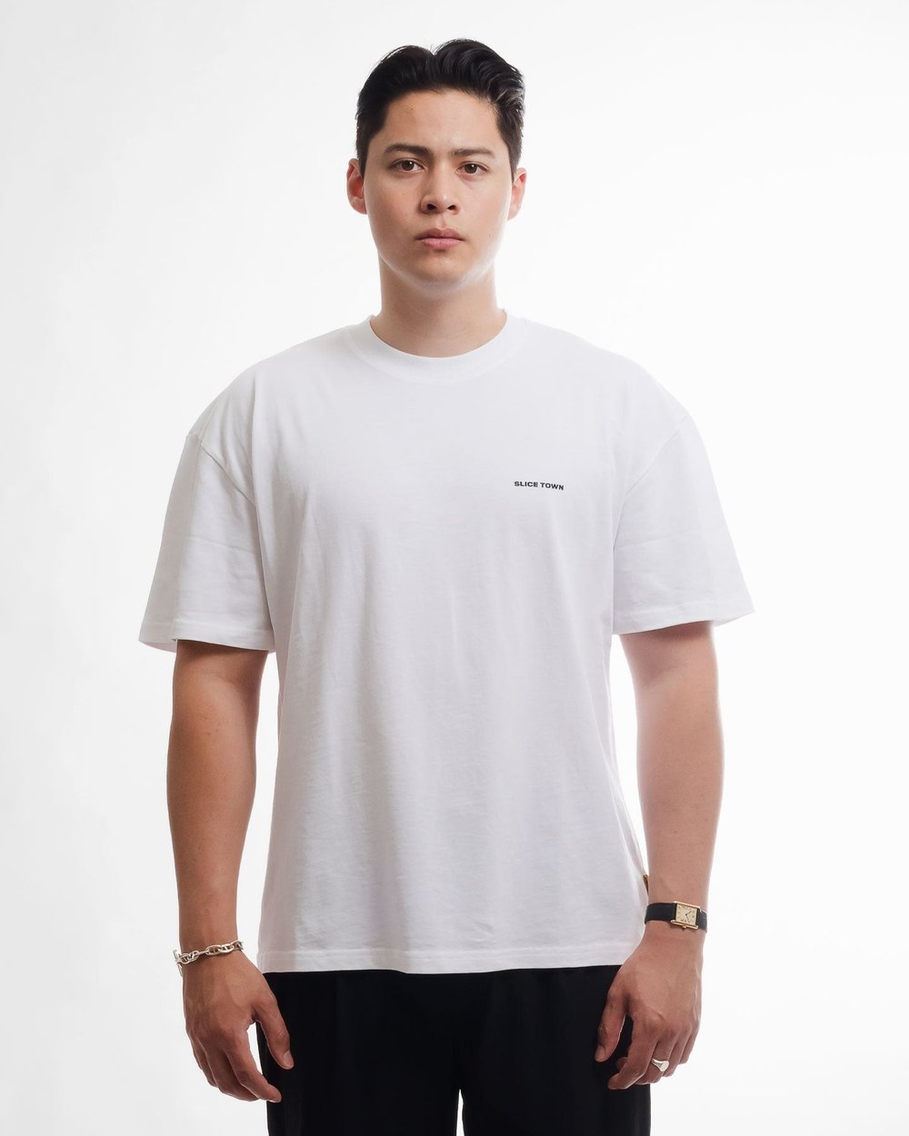 SLICE TOWN Relaxed Fit Tee, White · view 1 of 4