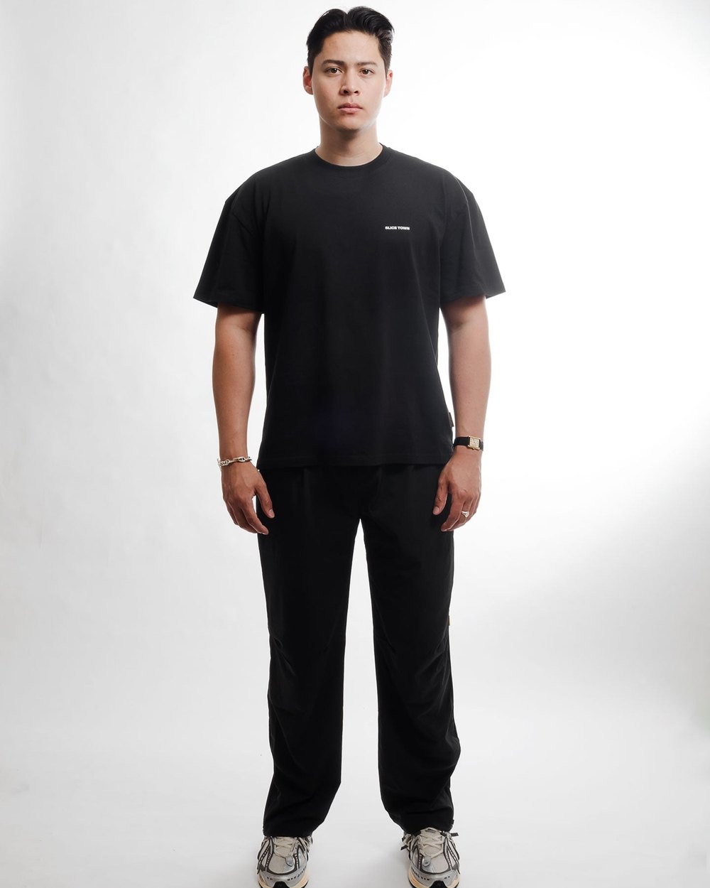 SLICE TOWN Relaxed Fit Tee, Black · view 1 of 5