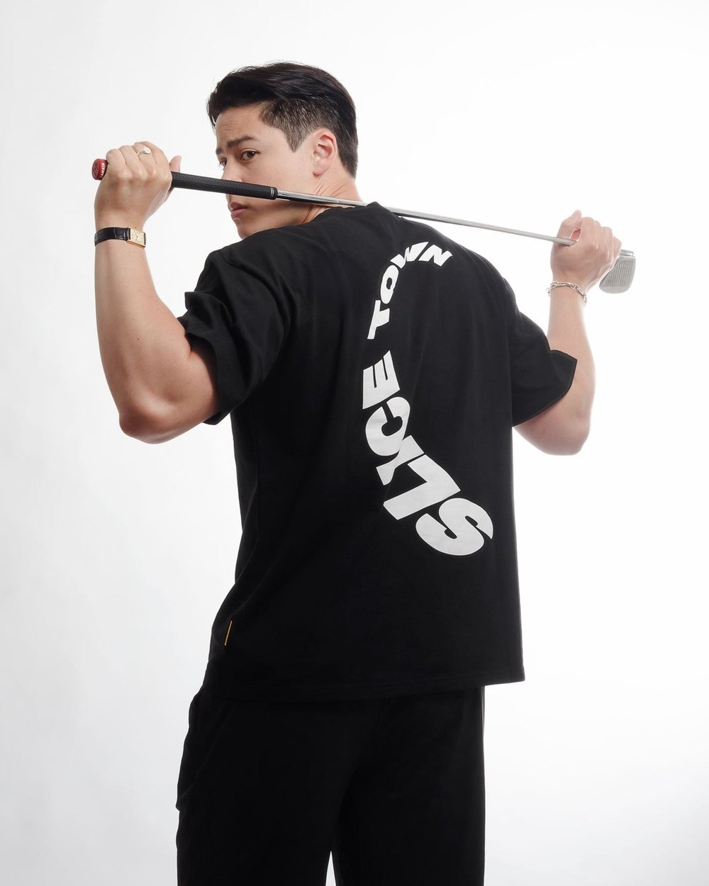 SLICE TOWN Relaxed Fit Tee, Black · view 4 of 5