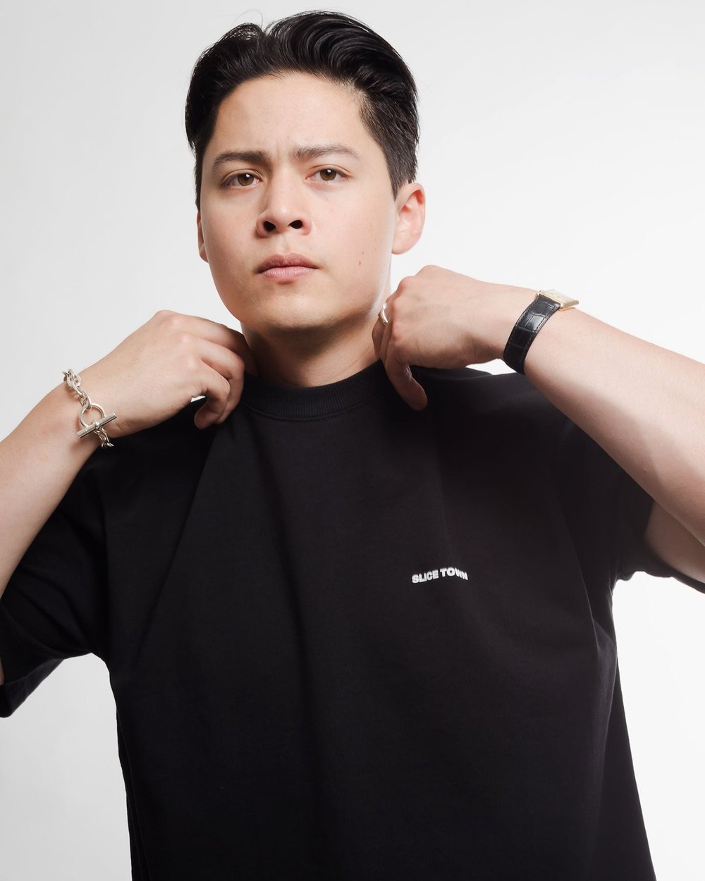 SLICE TOWN Relaxed Fit Tee, Black · view 5 of 5