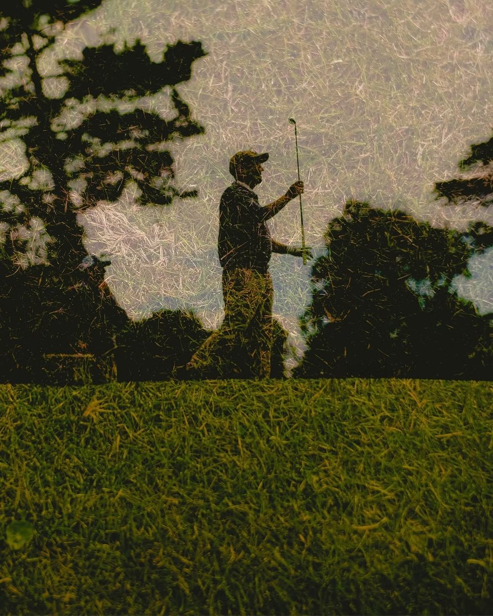 A golfer in silhouette on a fairway at Golden Gate Park Golf Course
