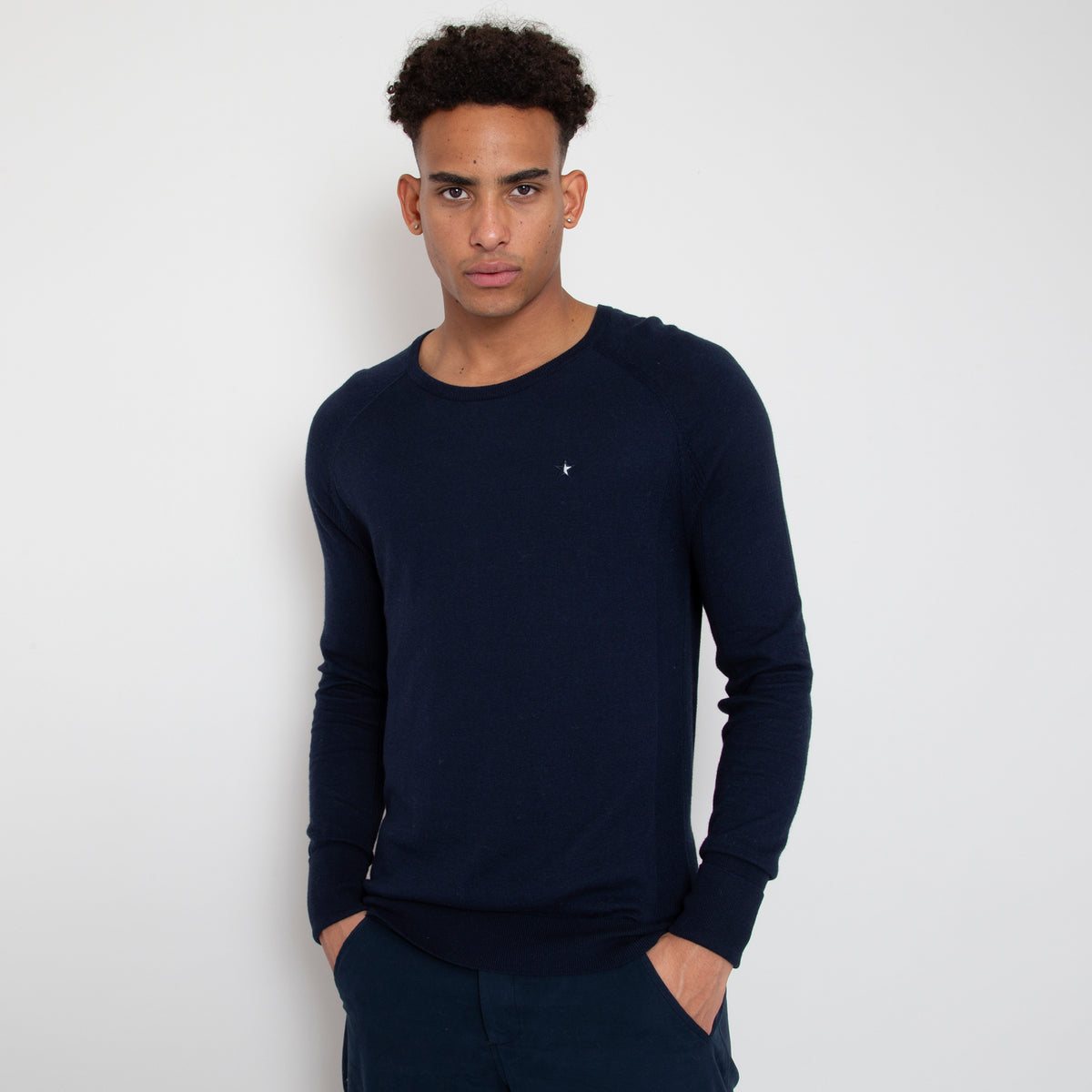 Sounder Eden Knit with Pointelle Star, Dark Navy · view 4 of 4