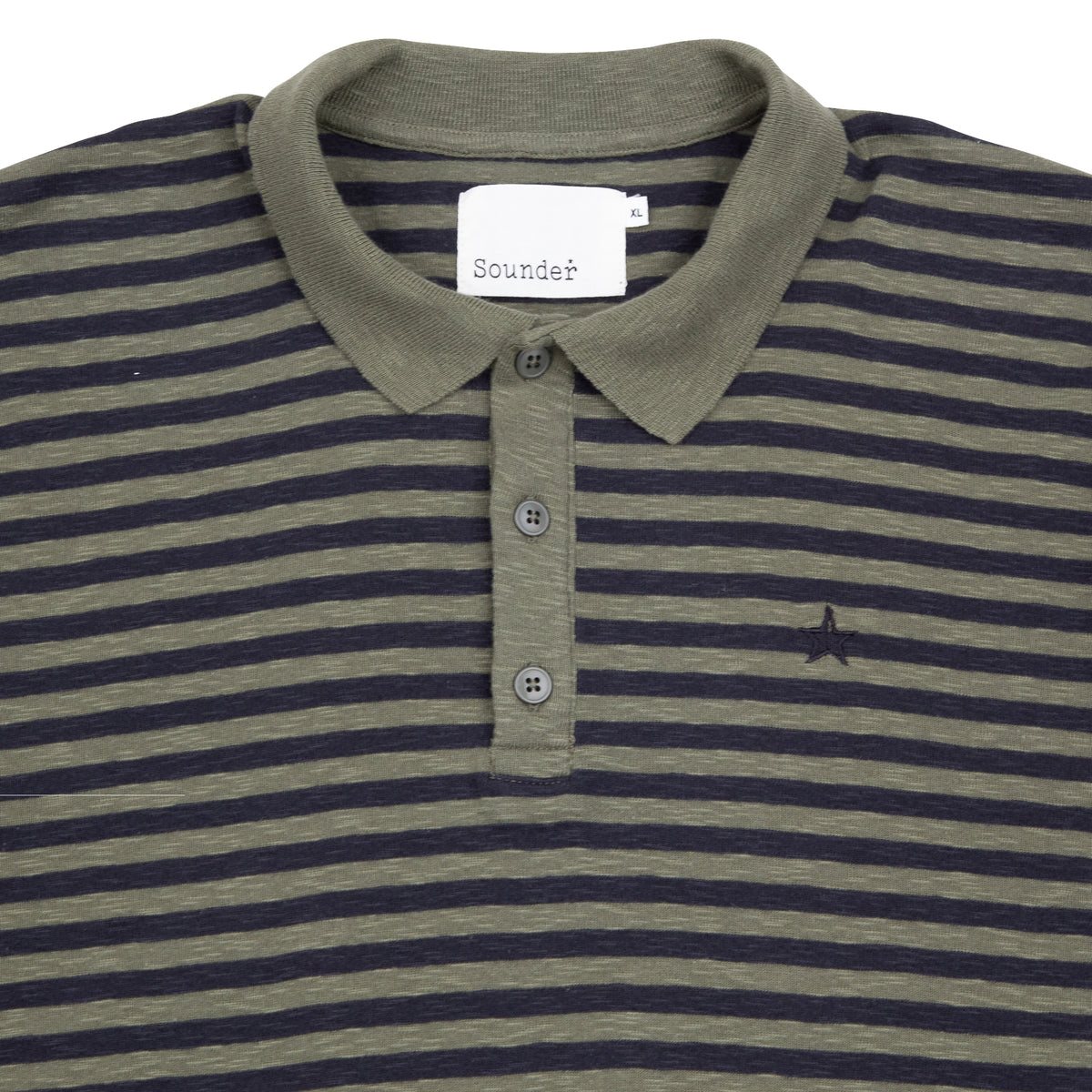 Sounder Fuzzy Long Sleeve Polo, Olive / Charcoal · view 2 of 4