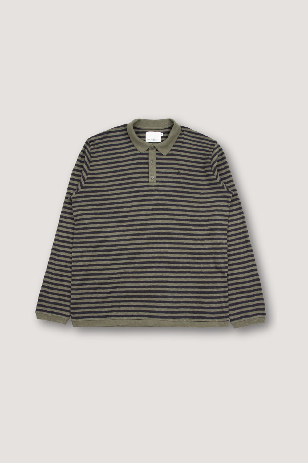Sounder Fuzzy Long Sleeve Polo, Olive / Charcoal · view 3 of 4