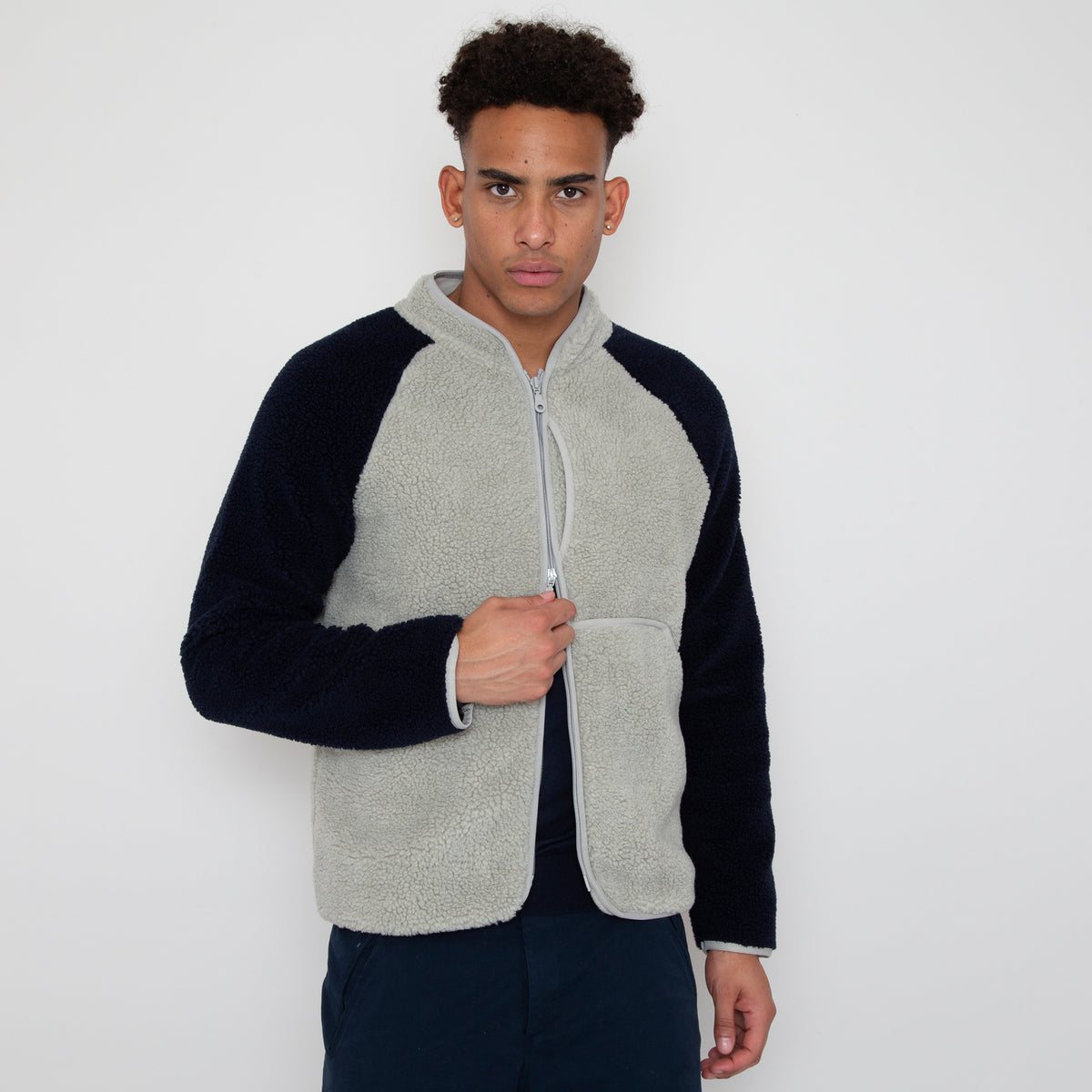 Sounder Himalayas Fleece Jacket, Ash Grey / Deep Navy · view 4 of 4