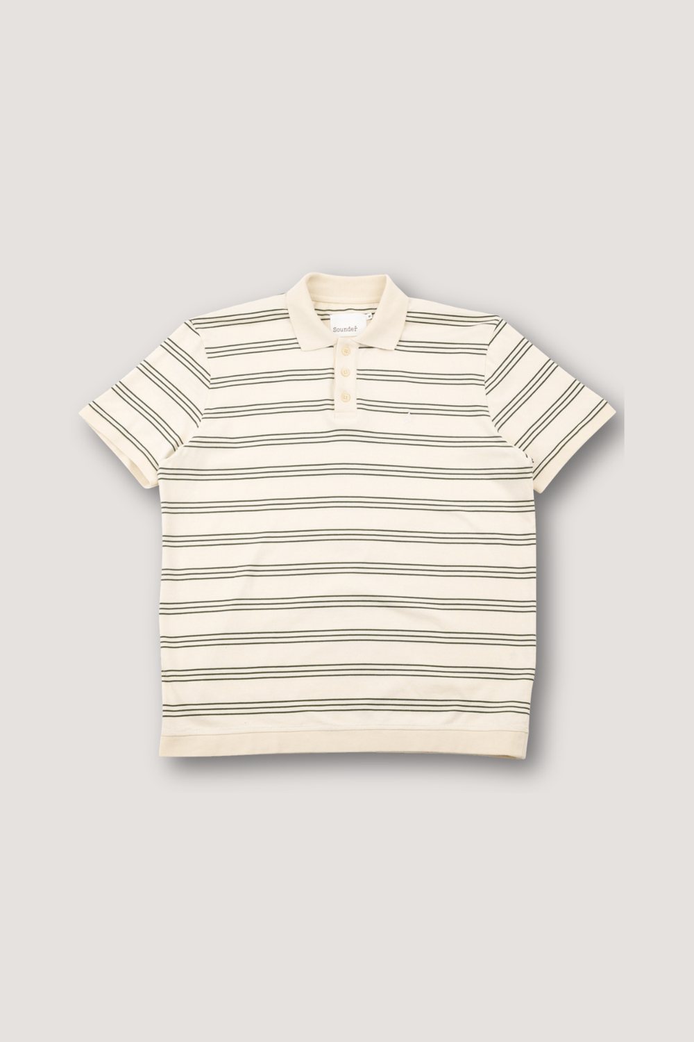 Sounder Play Well Polo, Dark Green / Natural Stripe · view 3 of 4