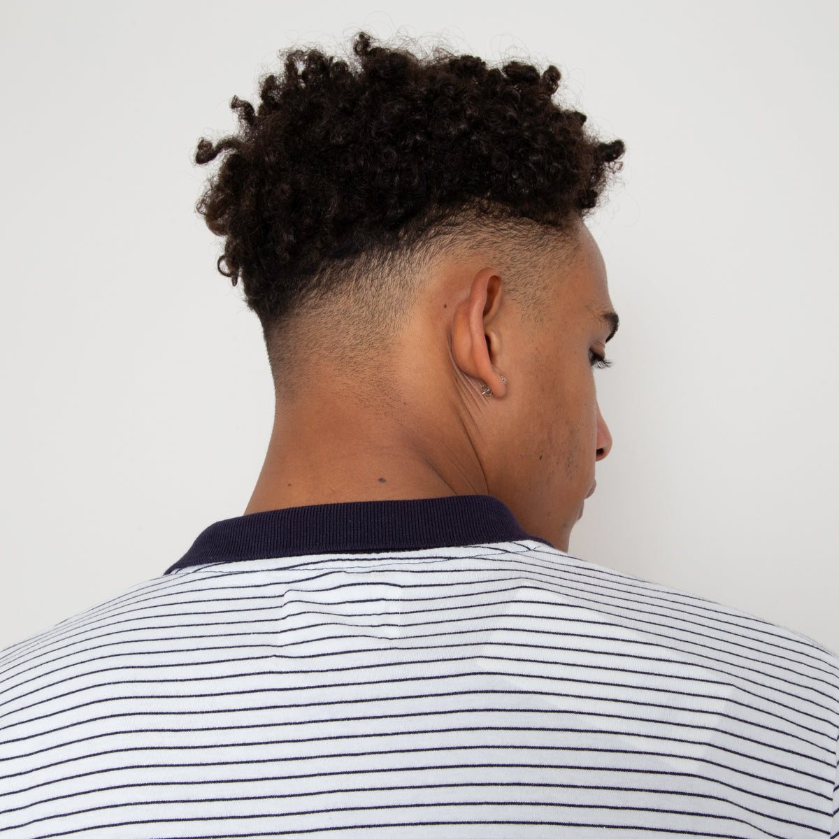 Sounder Play Well Polo Long Sleeve, Deep Navy Pin Stripe / Off White · view 4 of 4