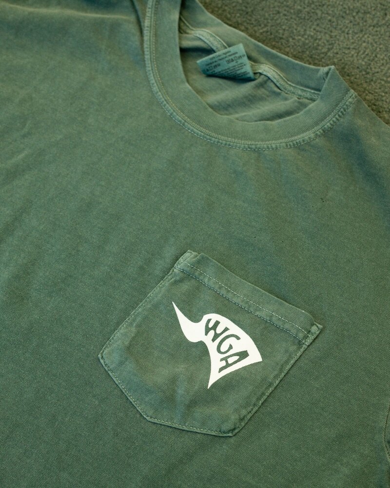 SSC x WGA Evans Scholars washed green pocket t-shirt