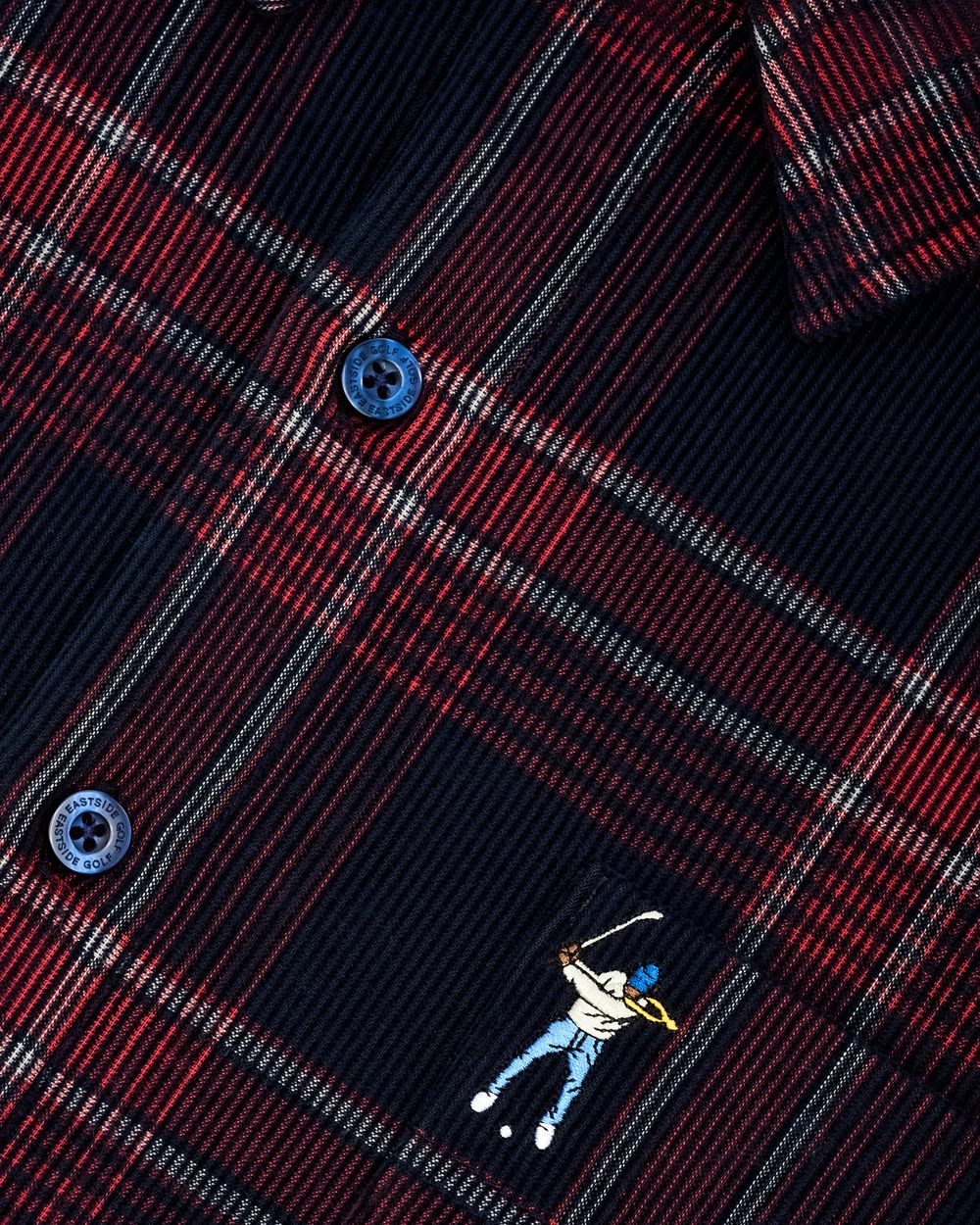 Eastside Golf Midnight Navy/Cranberry Corduroy Shirt &middot; view 3 of 4