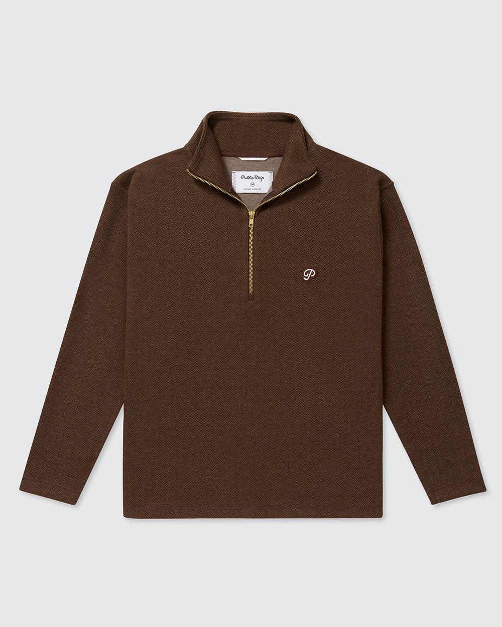Public Drip The Herringbone Half Zip (Coffee) &middot; view 3 of 4