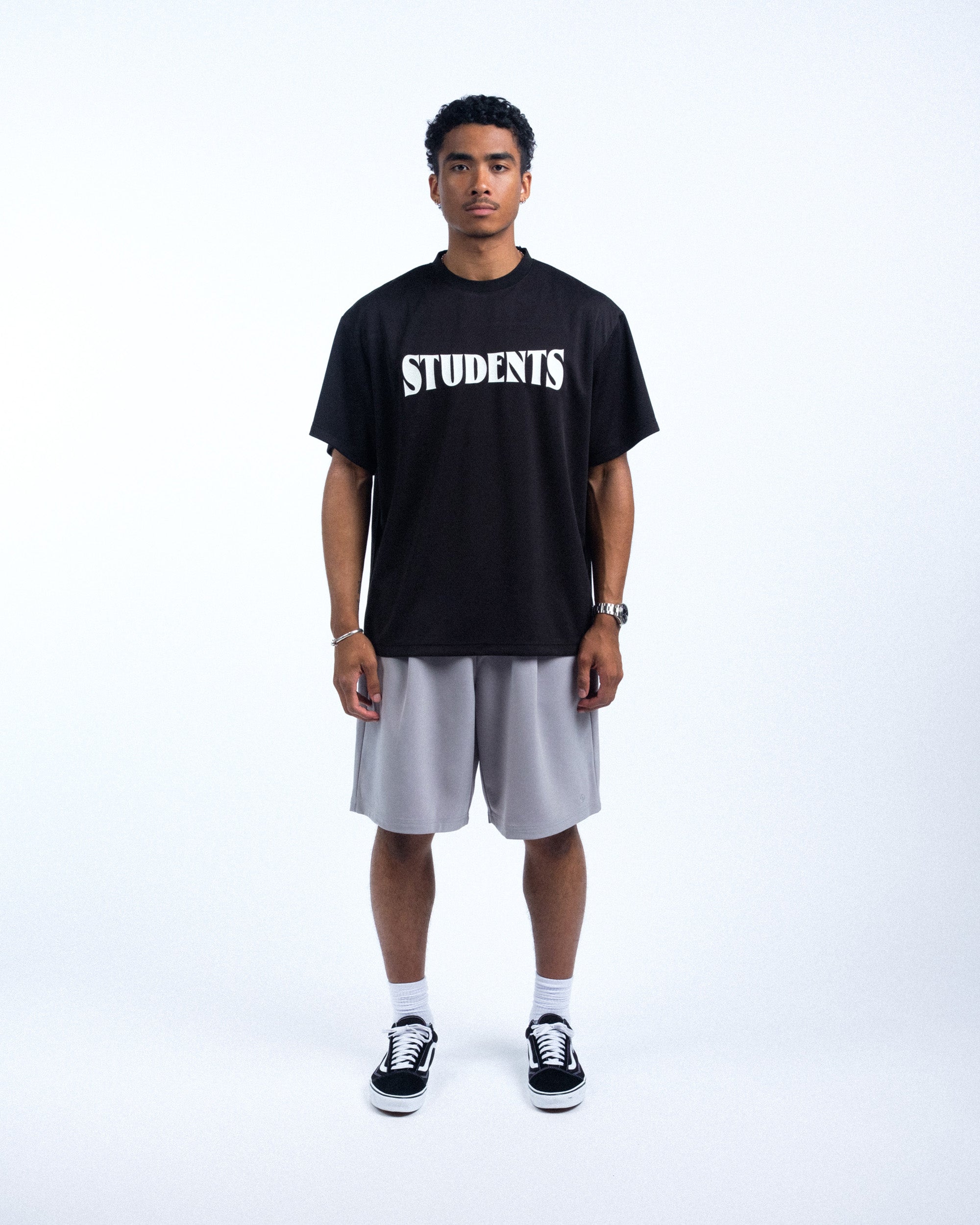 Students Golf Oaklawn mesh short sleeve tee, shot on model