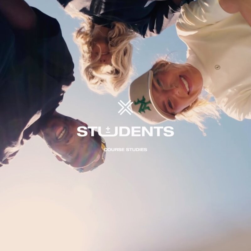 The Students huddle — Course Studies caps — @studentsgolf