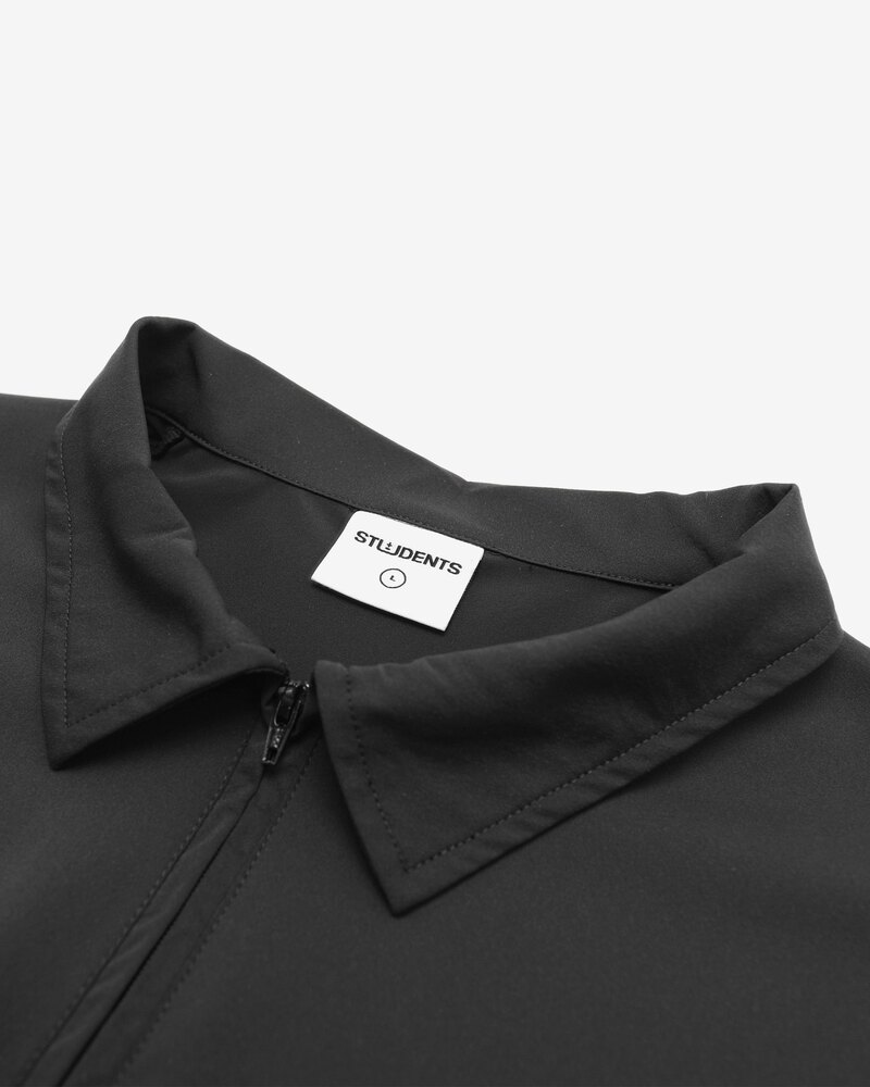 Students Golf Leeds S/S Tech Zip Polo — Black/Grey · view 3 of 4