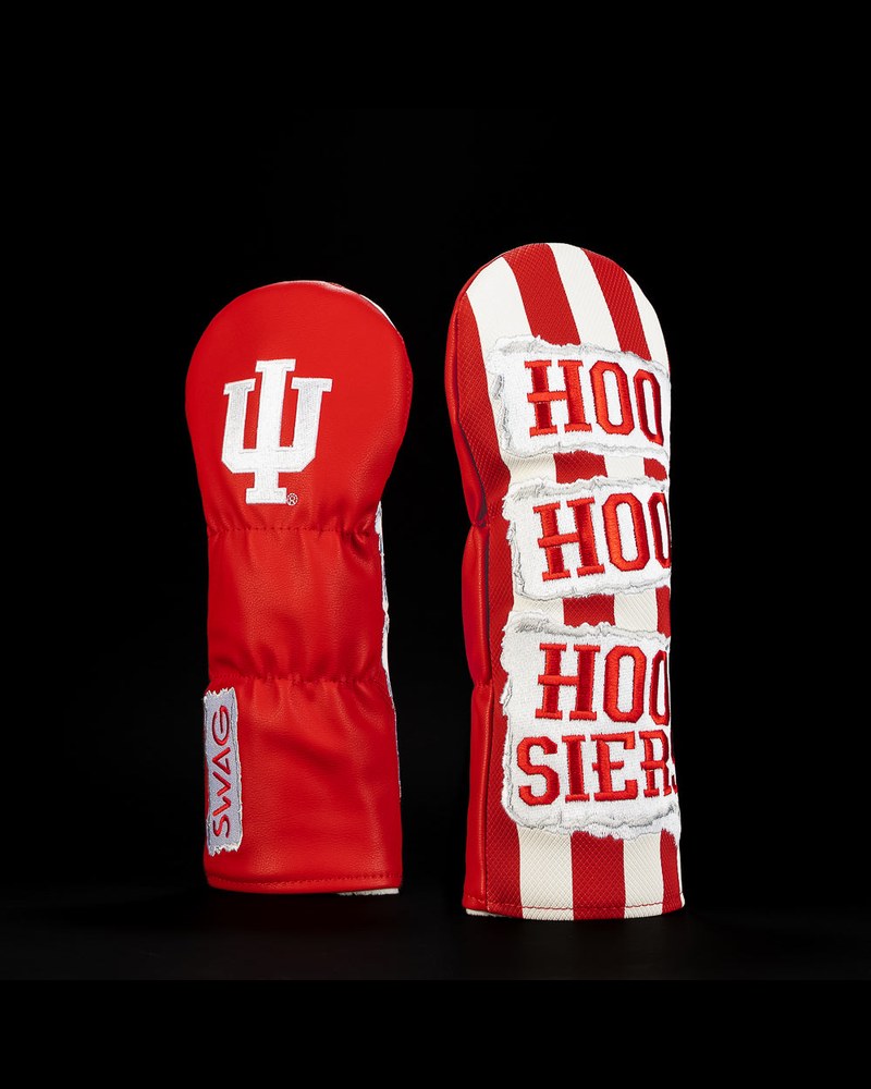 Swag Golf Indiana Hoo Hoo Hoosiers fairway headcover with candy stripes