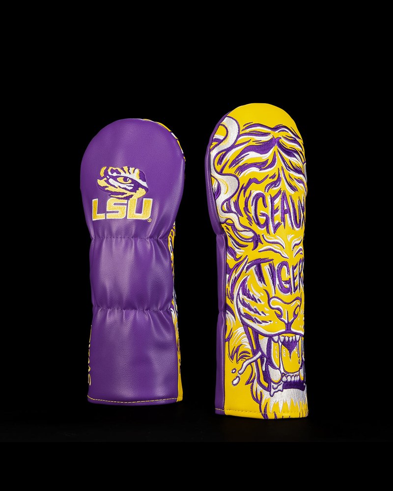 Swag Golf LSU Geaux Tigers fairway headcover in purple and gold