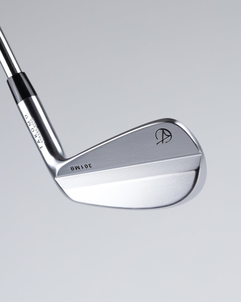 Takomo Iron 301 MB forged muscle back iron against a green background