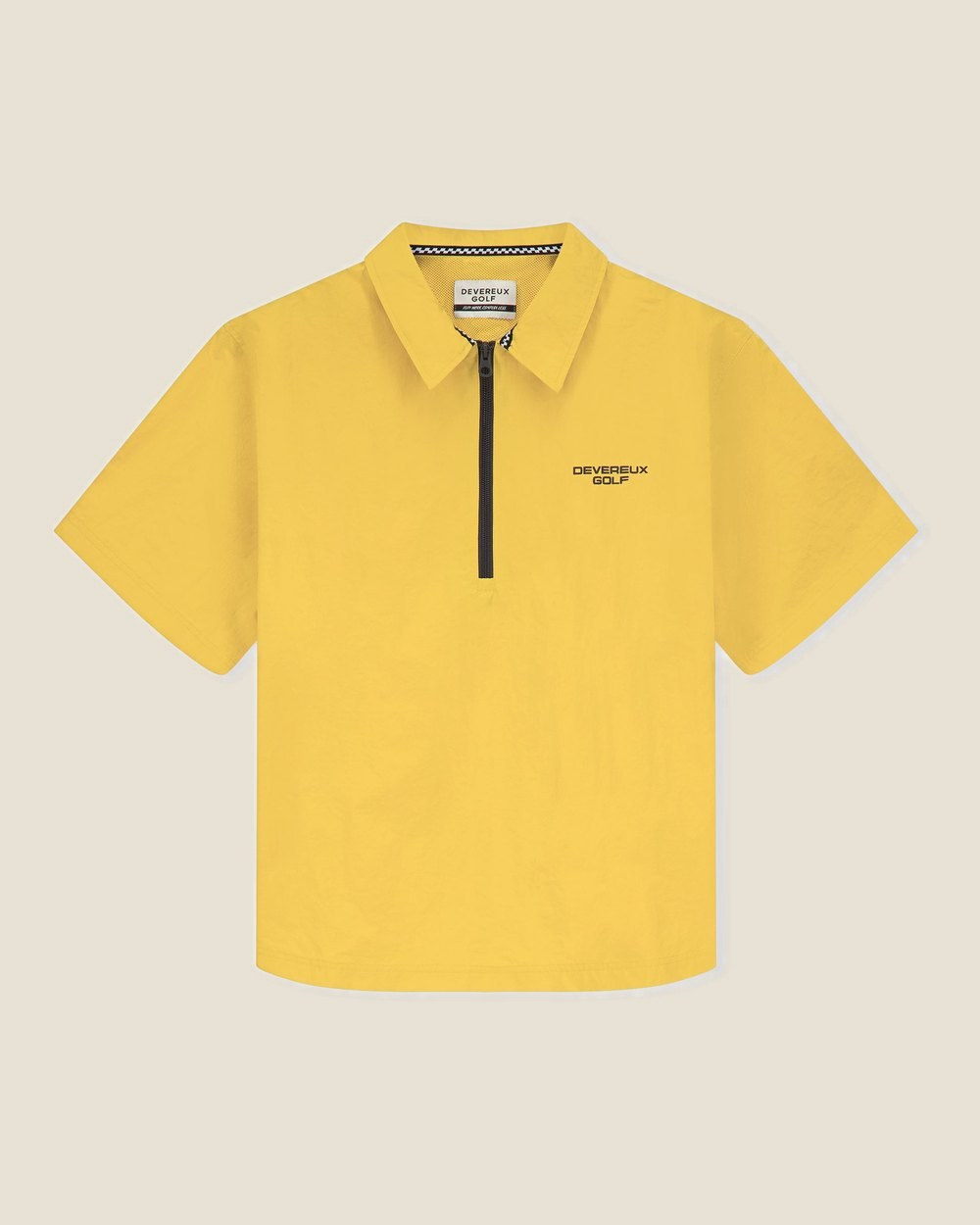 Devereux Golf Nylon Short Sleeve Quarter Zip, Acid Yellow · view 1 of 4