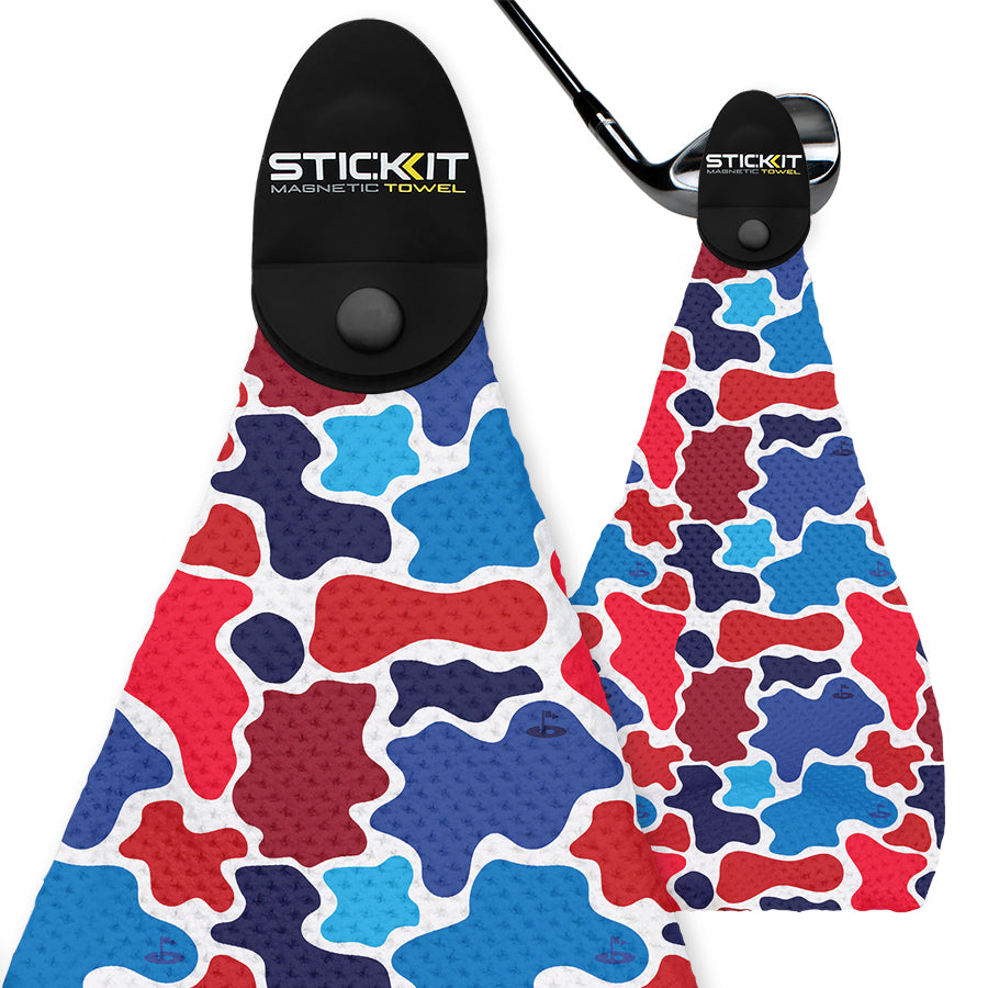 STICKIT — Magnetic Golf Towel waffle-weave microfiber
