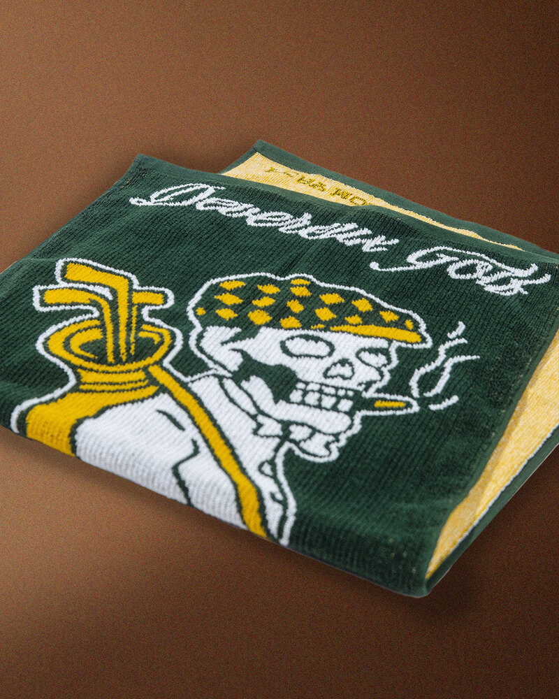 Devereux Smokin' Zaleas Knitted Towel · White/Green — view 1 of 5