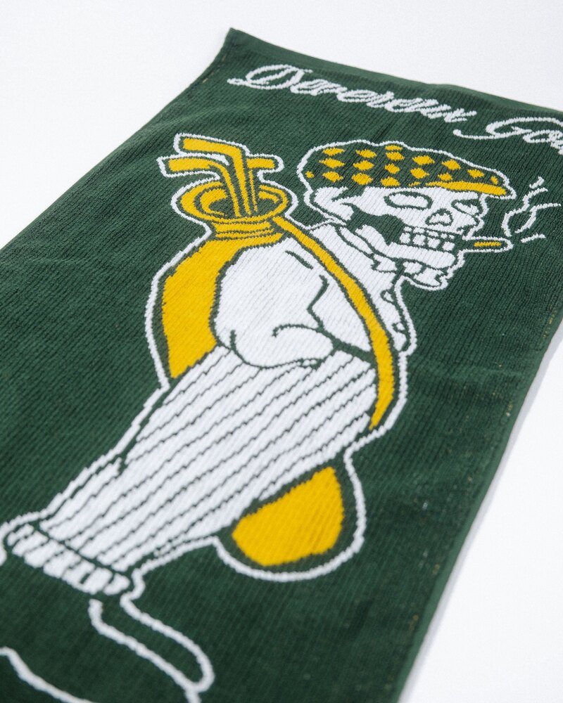 Devereux Smokin' Zaleas Knitted Towel · White/Green — view 4 of 5