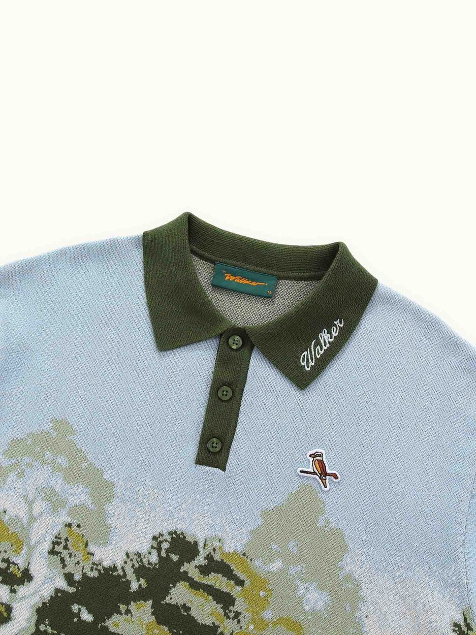 Blooming Grounds Knit Polo Garden Sky Walker Golf Things polo