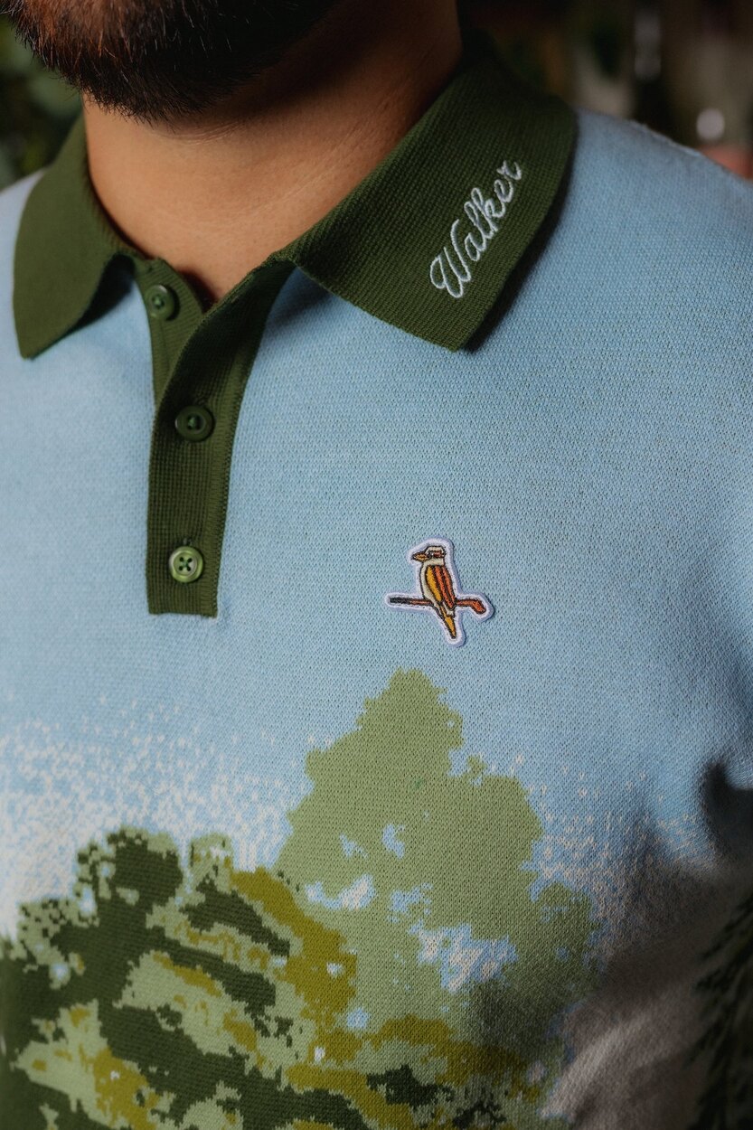 Blooming Grounds Knit Polo Garden Sky Walker Golf Things polo