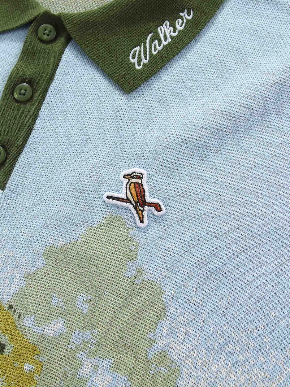 Blooming Grounds Knit Polo Garden Sky Walker Golf Things polo