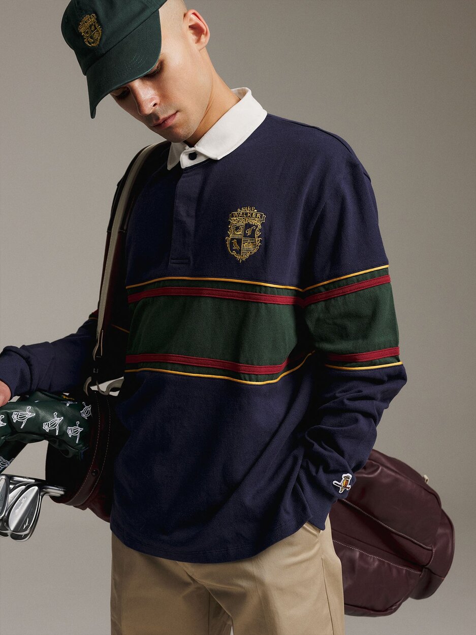Crest Rugby Polo Navy / Forest Walker Golf Things polo
