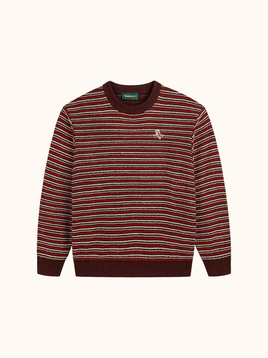 Gold Label Grid Knit Pullover Chocolate Walker Golf Things knit top