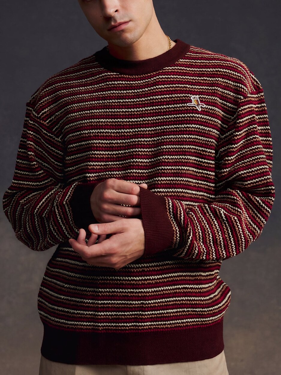 Gold Label Grid Knit Pullover Chocolate Walker Golf Things knit top