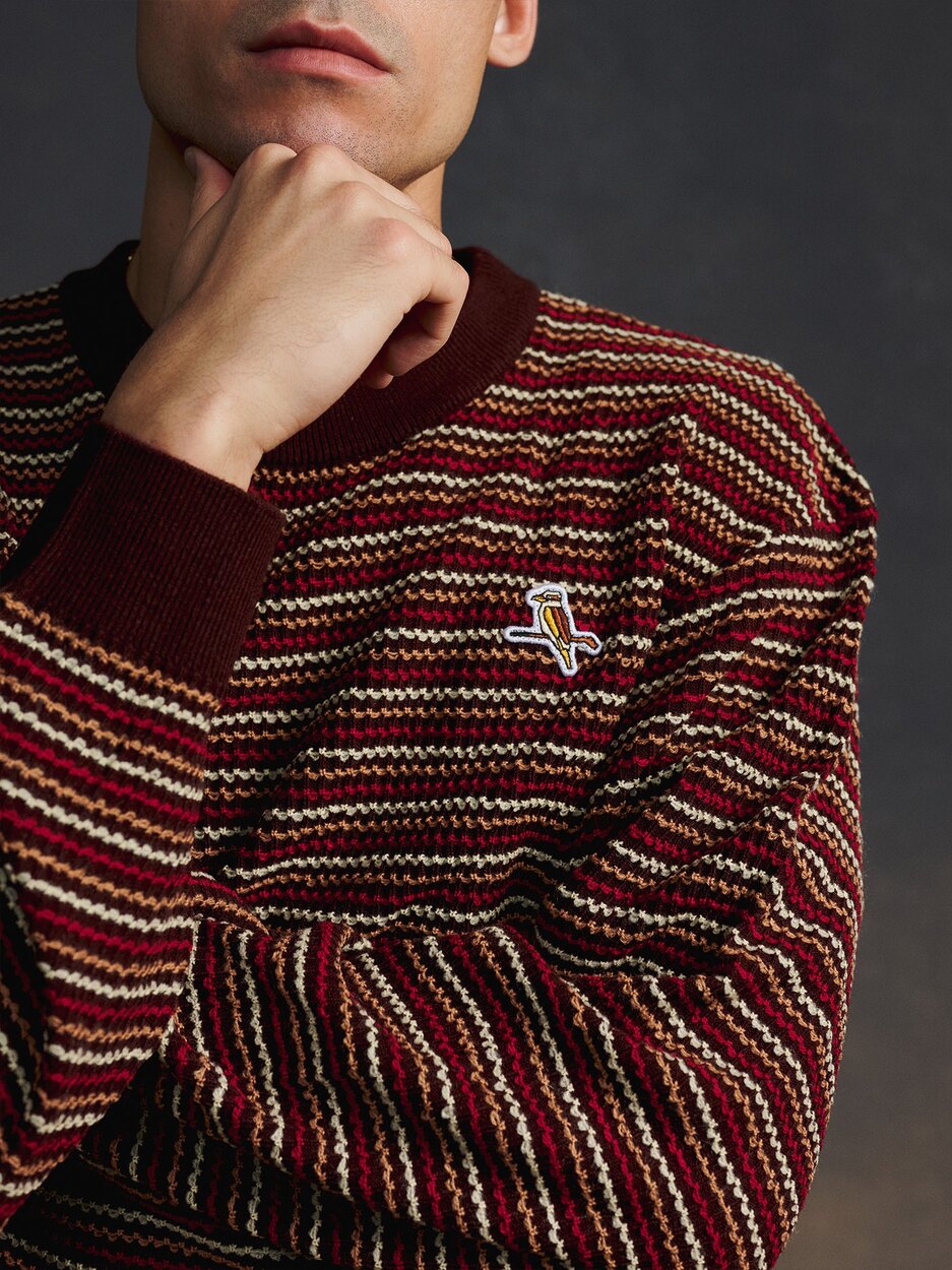 Gold Label Grid Knit Pullover Chocolate Walker Golf Things knit top