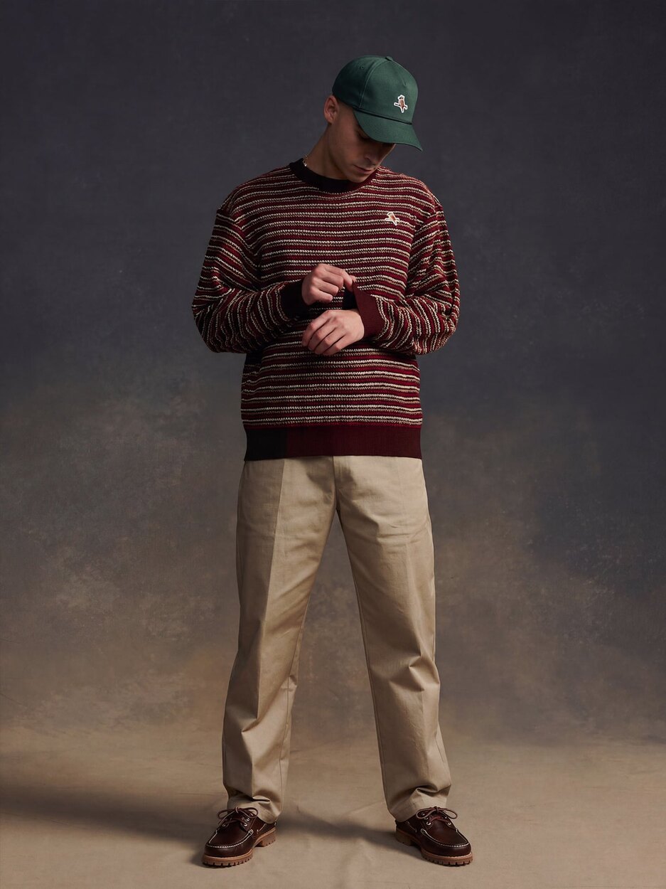 Gold Label Grid Knit Pullover Chocolate Walker Golf Things knit top
