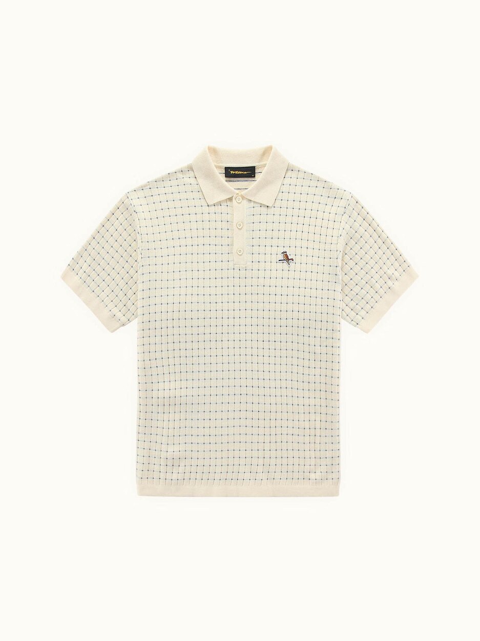 Knicked Knit Polo White Walker Golf Things polo