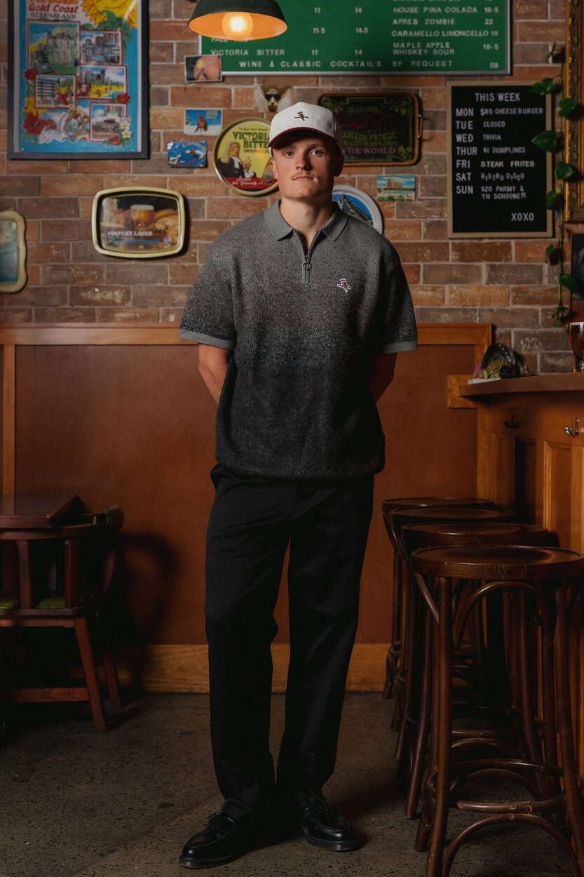 Ombre Knit Polo Charcoal Walker Golf Things polo