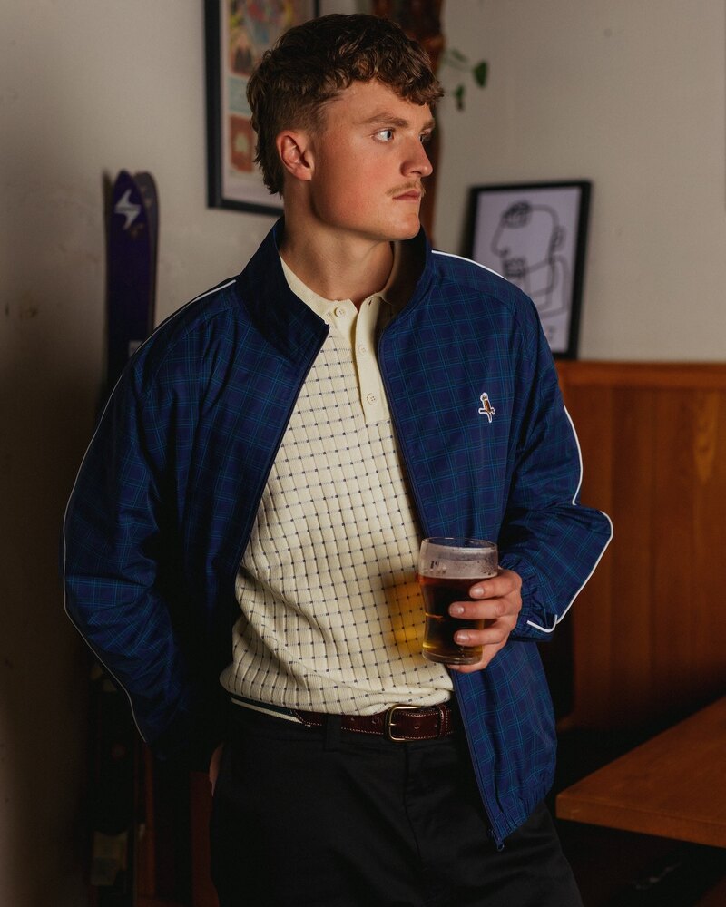 Walker Golf Breaker Jacket - Navy Check - $169.95 · view 2 of 4