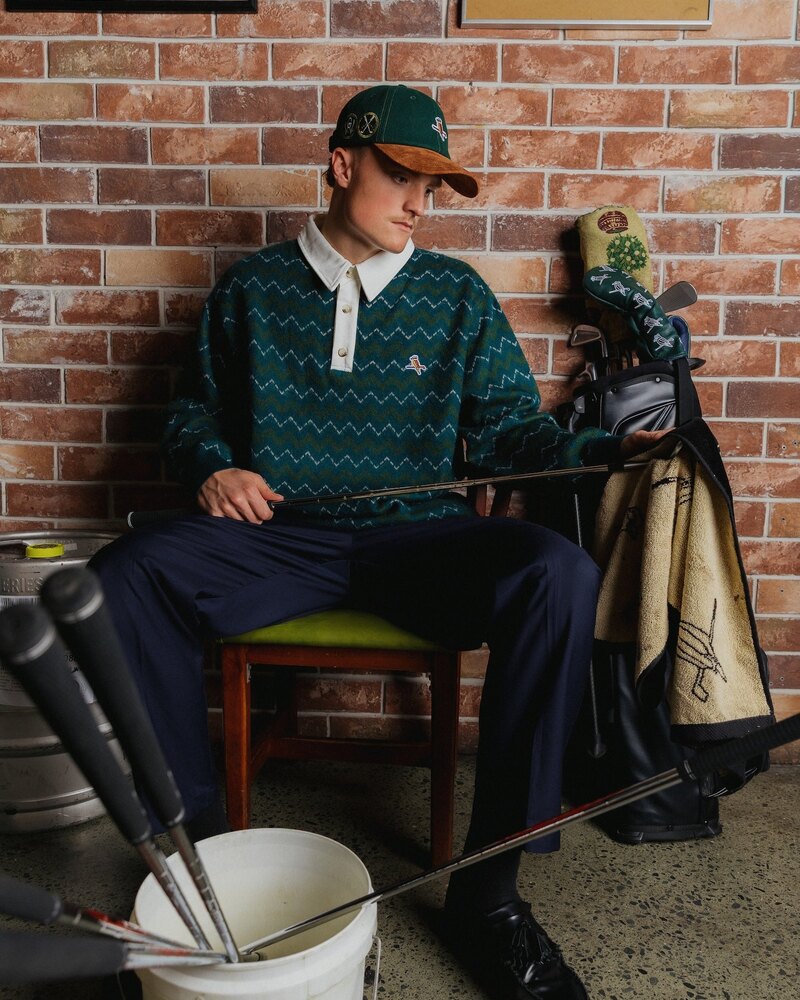 Walker Golf Chevron Rugby Polo - Deep Forest - $149.95 · view 4 of 4