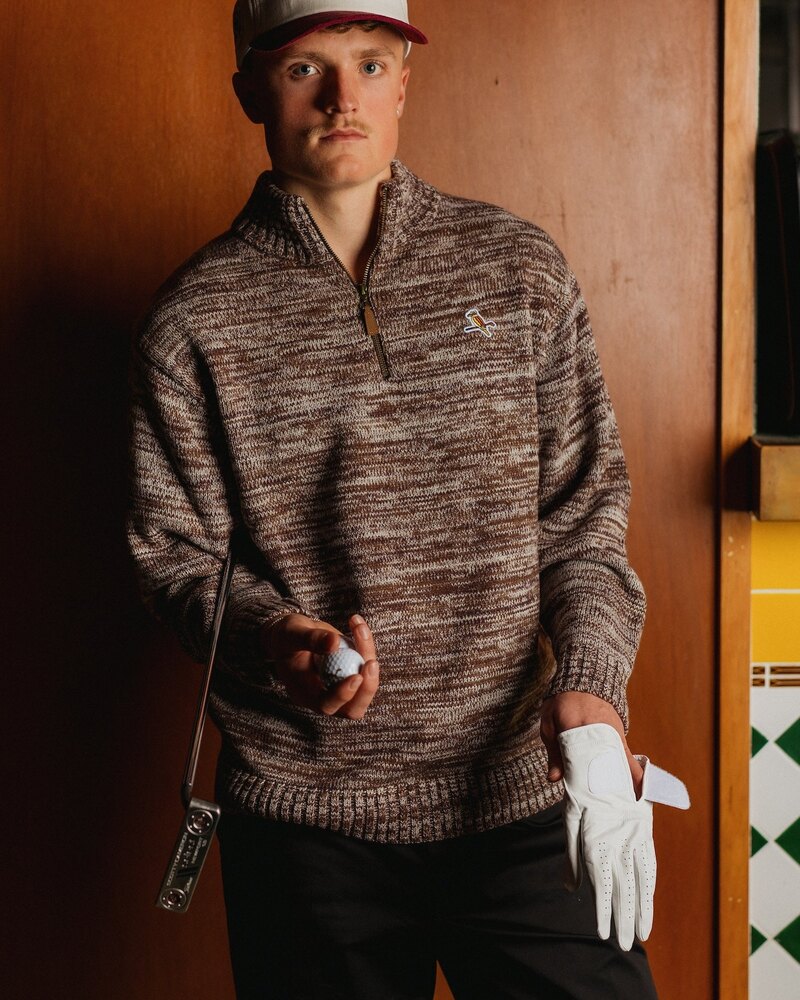 Walker Golf Flecked Quarter Zip - Espresso - $139.95 · view 2 of 4
