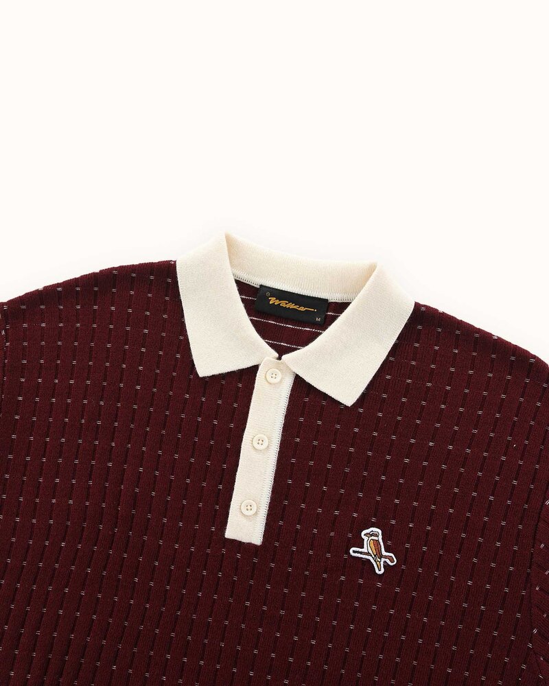 Walker Golf Knicked Knit Polo - Merlot - $129.95 · view 4 of 4