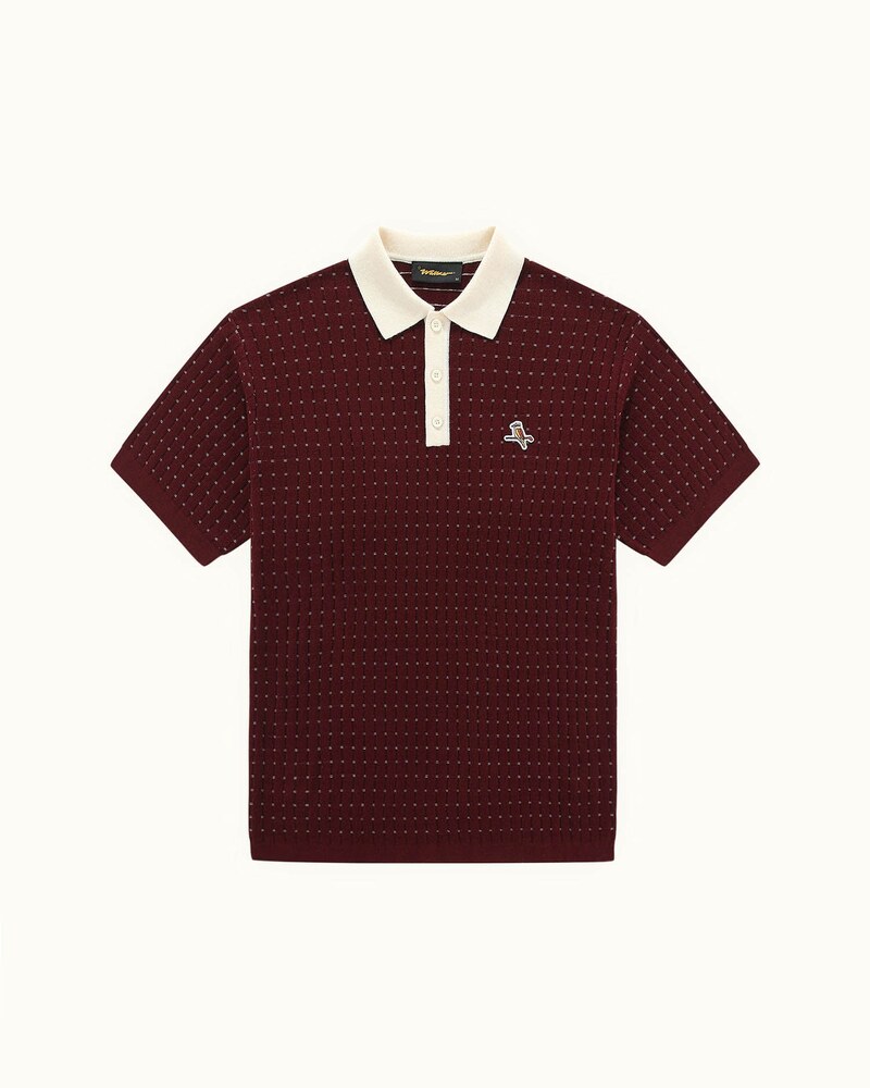 Walker Golf Knicked Knit Polo - Merlot - $129.95 · view 1 of 4