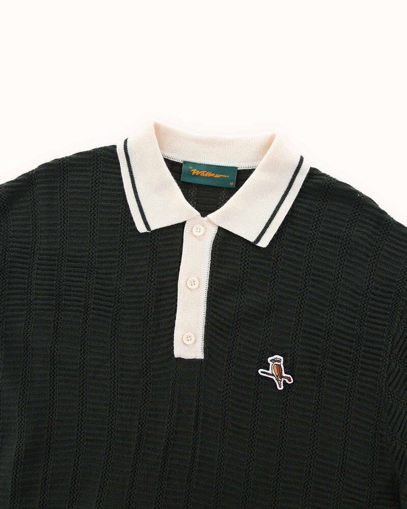 Walker Golf Kooka Knit Polo - Pine / Cream - $129.95 · view 3 of 4
