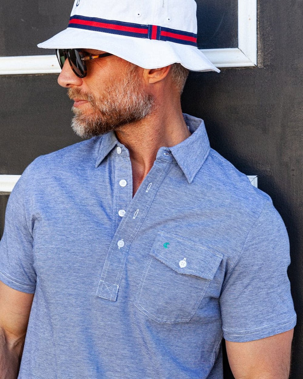 Criquet Classic Players Shirt, Navy Microstripe · view 1 of 4