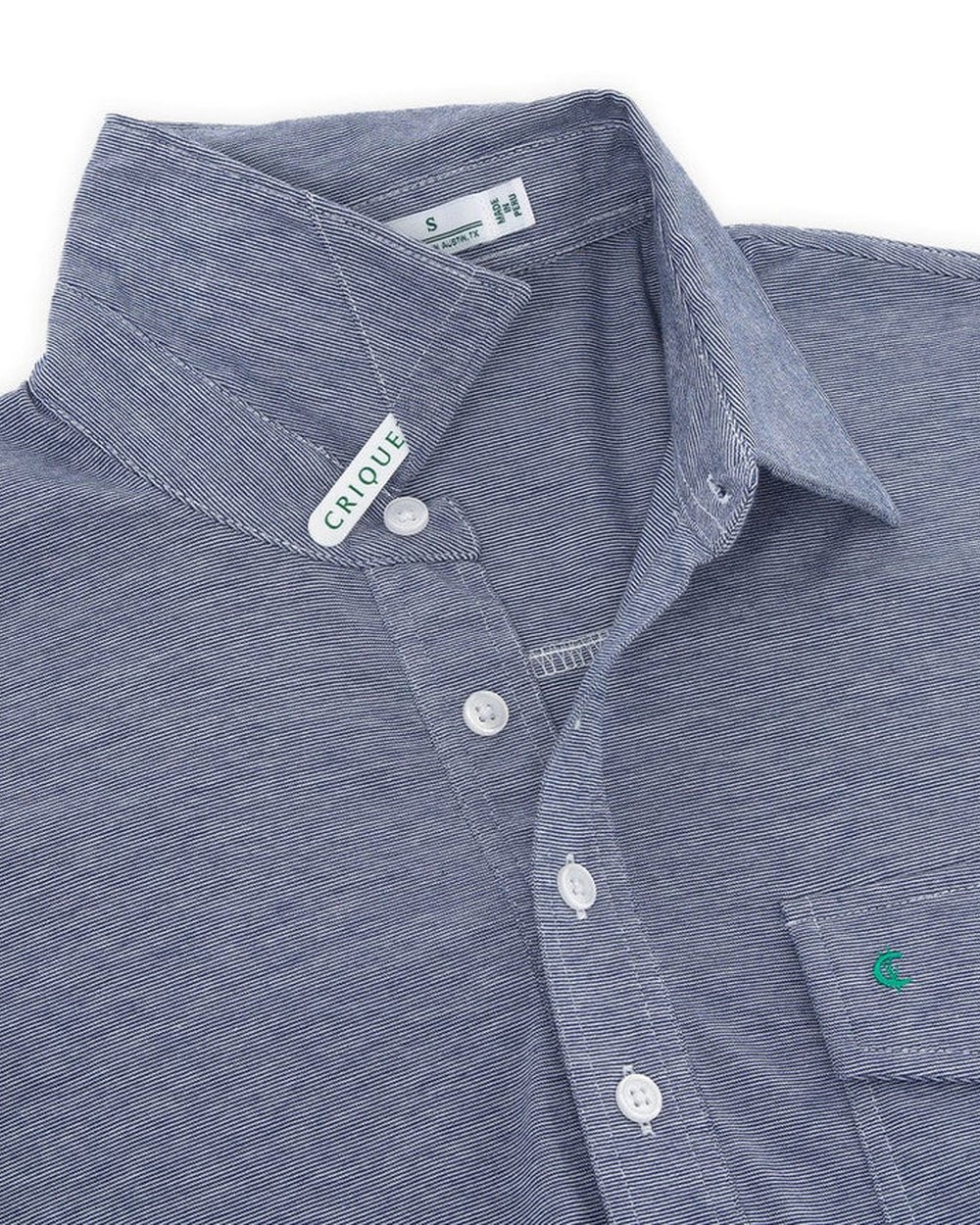 Criquet Classic Players Shirt, Navy Microstripe · view 4 of 4