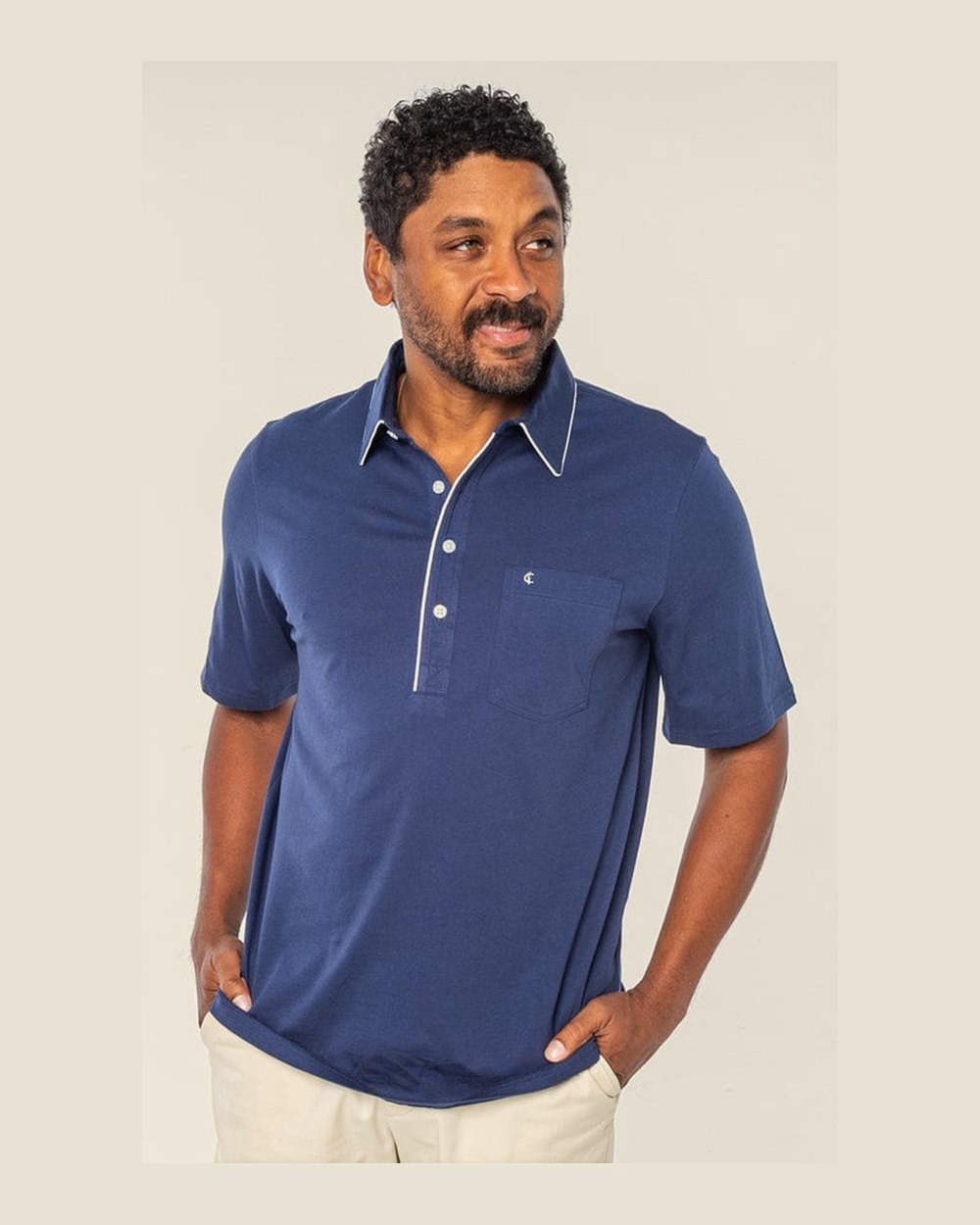 Criquet Throwback Players Shirt, Navy · view 3 of 4
