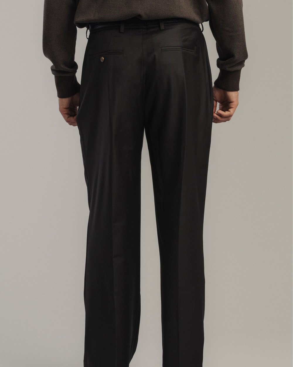 Late Nine Double Pleat Slacks, Dark Brown · view 3 of 3