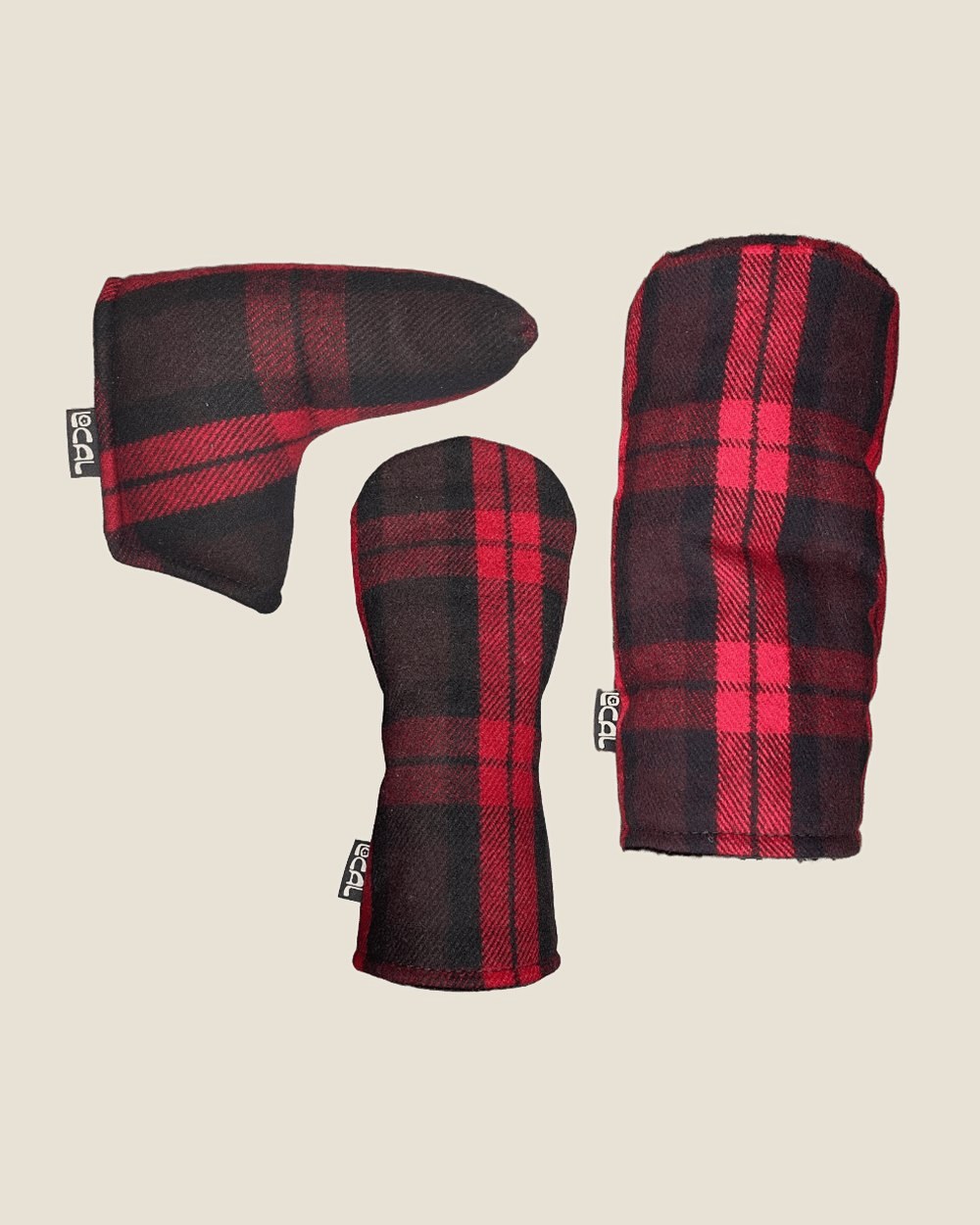 Local GC Black and Red Tartan Headcovers · view 1 of 3