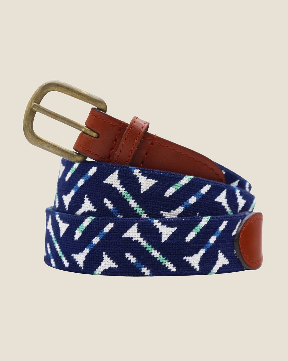 Smathers & Branson Golf Tee Pattern Needlepoint Belt · view 1 of 3