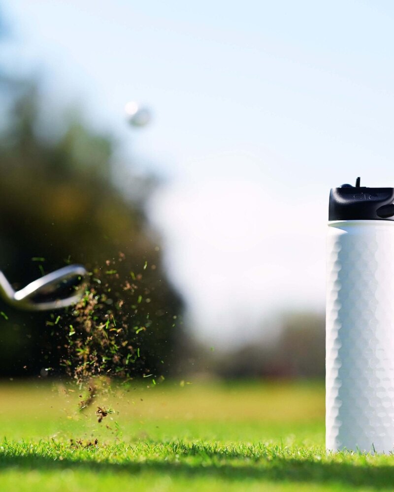 Dimpled Golf × SIC — 27oz Sport Bottle golf ball texture · view 3 of 4