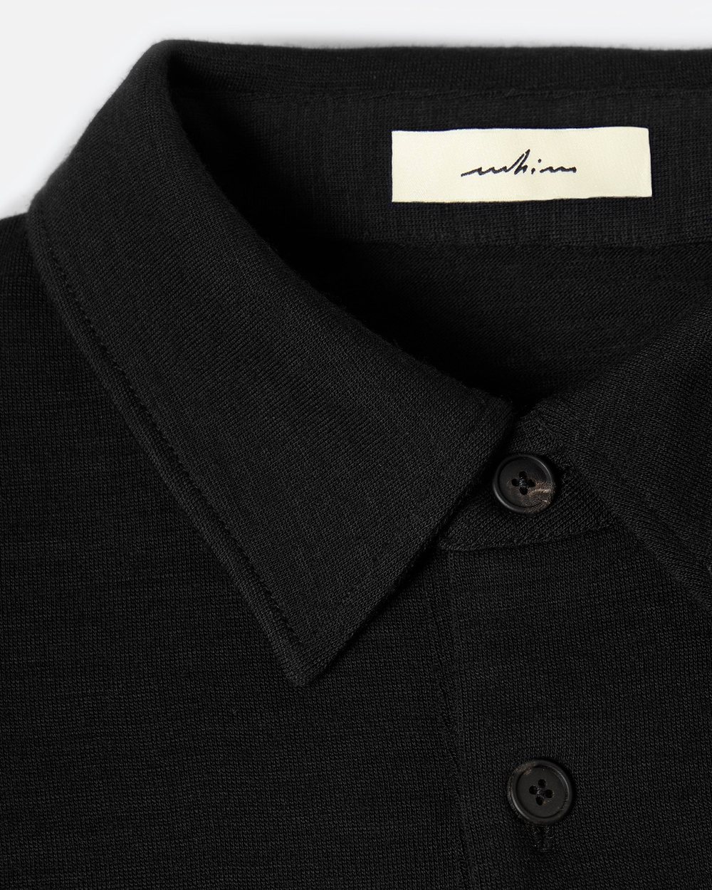 Whim Golf Embroidered Black Merino Long Sleeve Golf Shirt · view 4 of 5