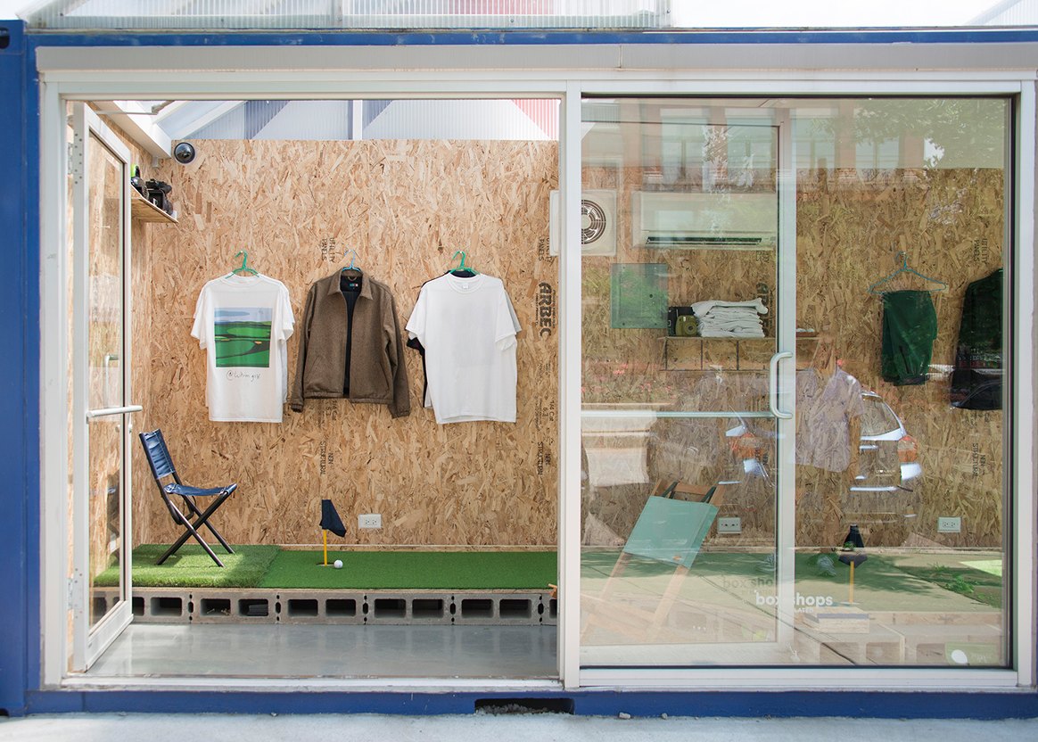Whim's first pop-up shop with a putting green, on West Randolph Street in Chicago