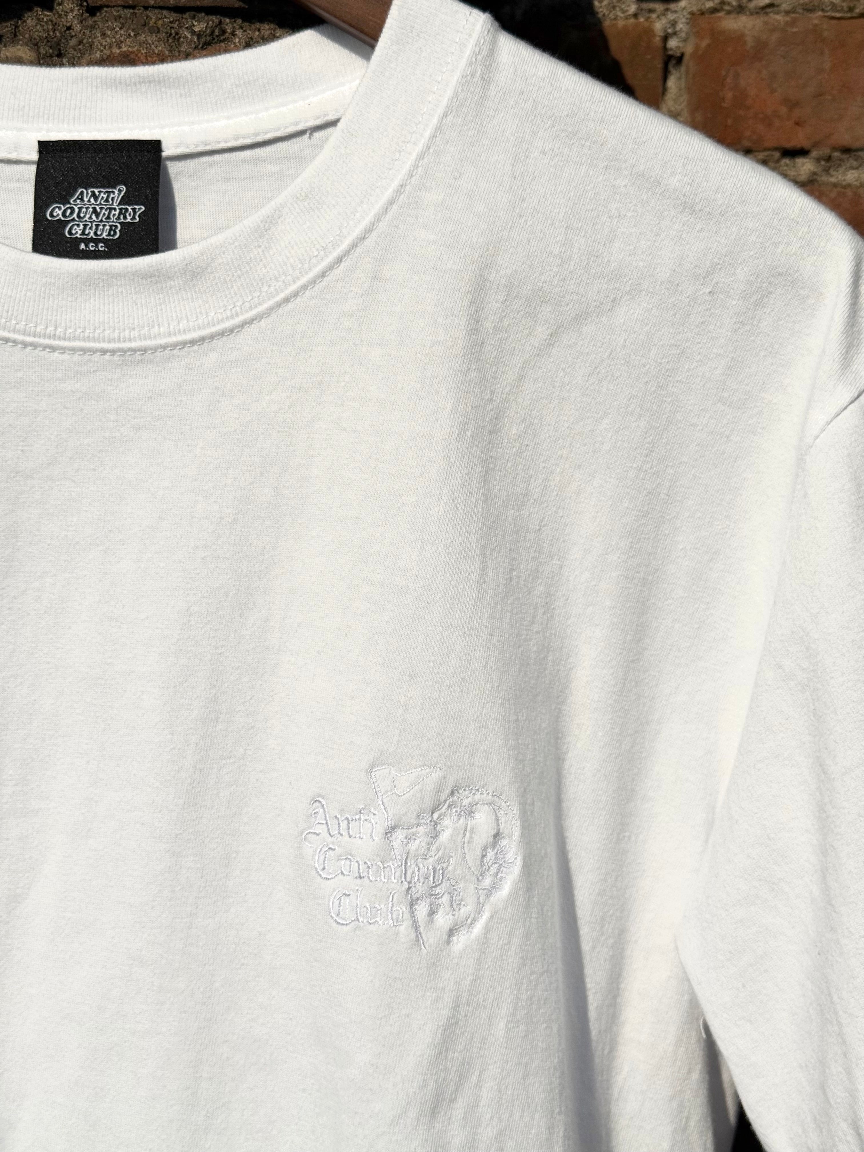 ANTi Country Club Tokyo embroidered A t-shirt in white · view 2 of 4